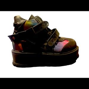 Demonia | Slacker-32, Gothic Rainbow Ankle Boots size 10